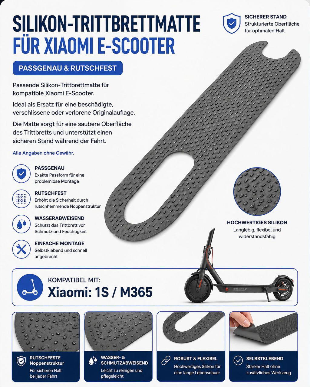 Silikon-Trittbrettmatte für Xiaomi 1S / M365