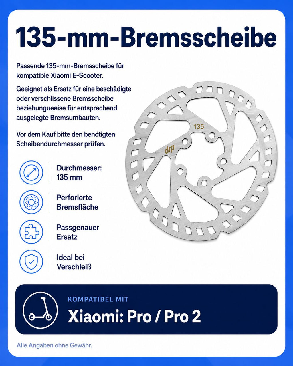 135-mm-Bremsscheibe für Xiaomi M365 Pro / Pro 2
