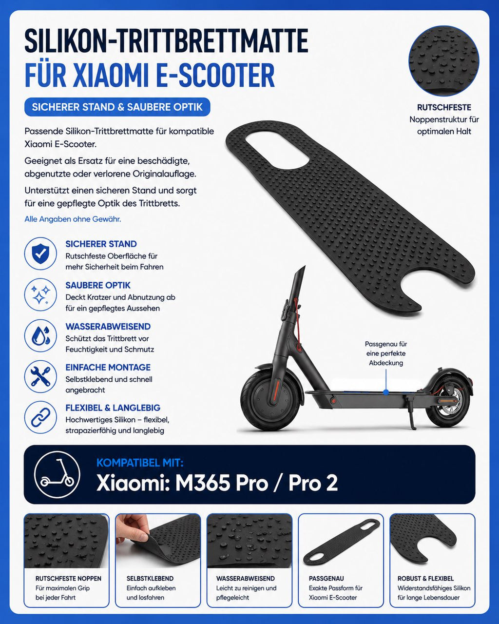 Silikon-Trittbrettmatte für Xiaomi M365 Pro / Pro 2