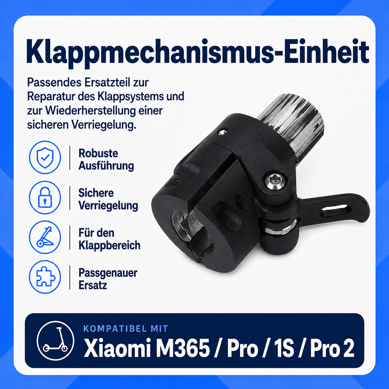 Klappmechanismus-Einheit – Xiaomi M365 / Pro / 1S / Pro 2