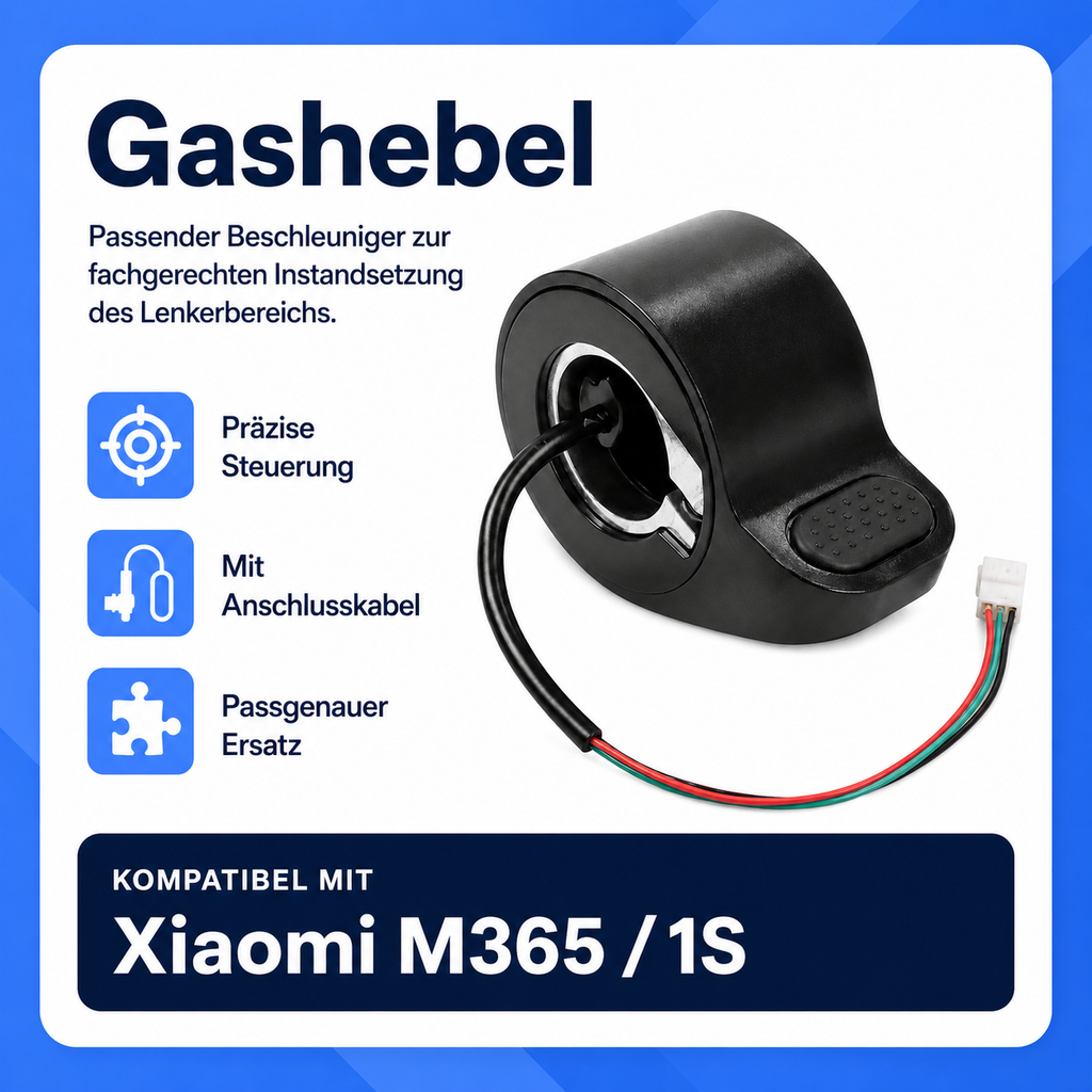 Gashebel Xiaomi M365 1S – Infografik mit Kompatibilität