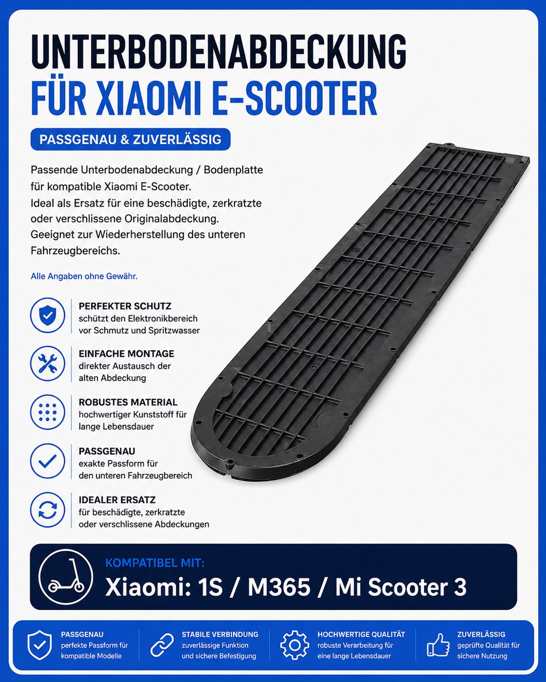 Unterbodenabdeckung / Bodenplatte für Xiaomi 1S / M365 / Mi 3