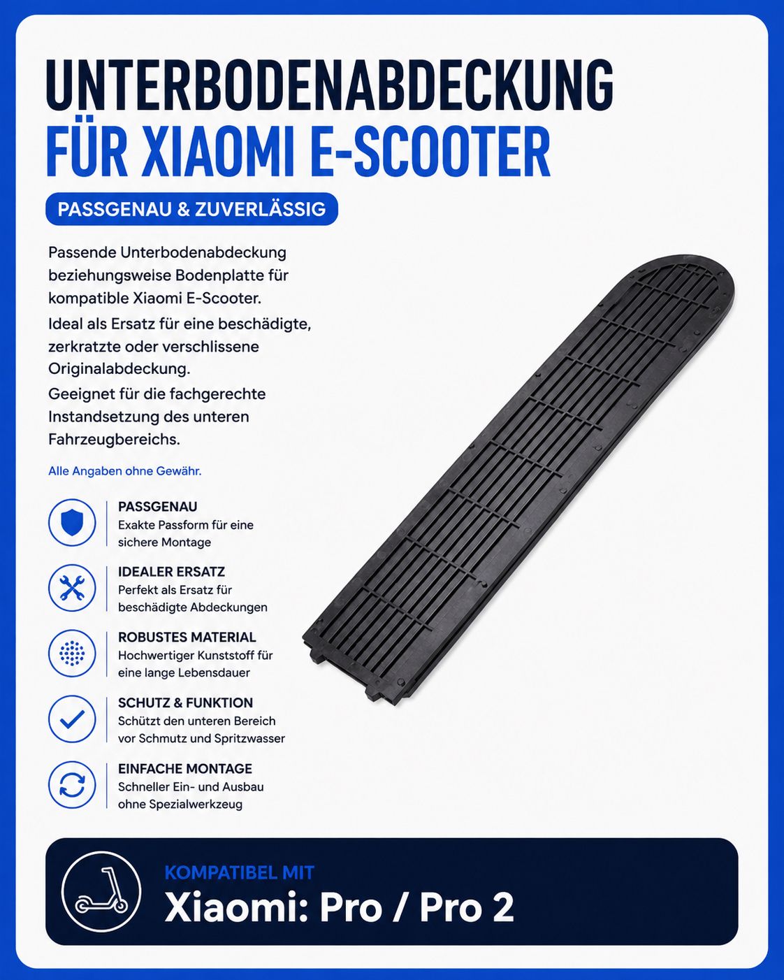 Unterbodenabdeckung / Bodenplatte für Xiaomi Pro / Pro 2