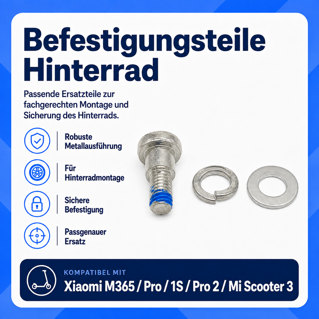 Befestigungsschrauben für Hinterrad Xiaomi M365 / M365 Pro / 1S / Pro 2 / Mi 3