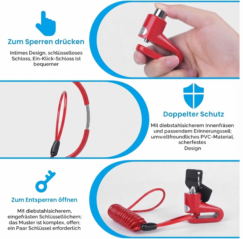 Bremsscheiben-Schloss für E-Scooter