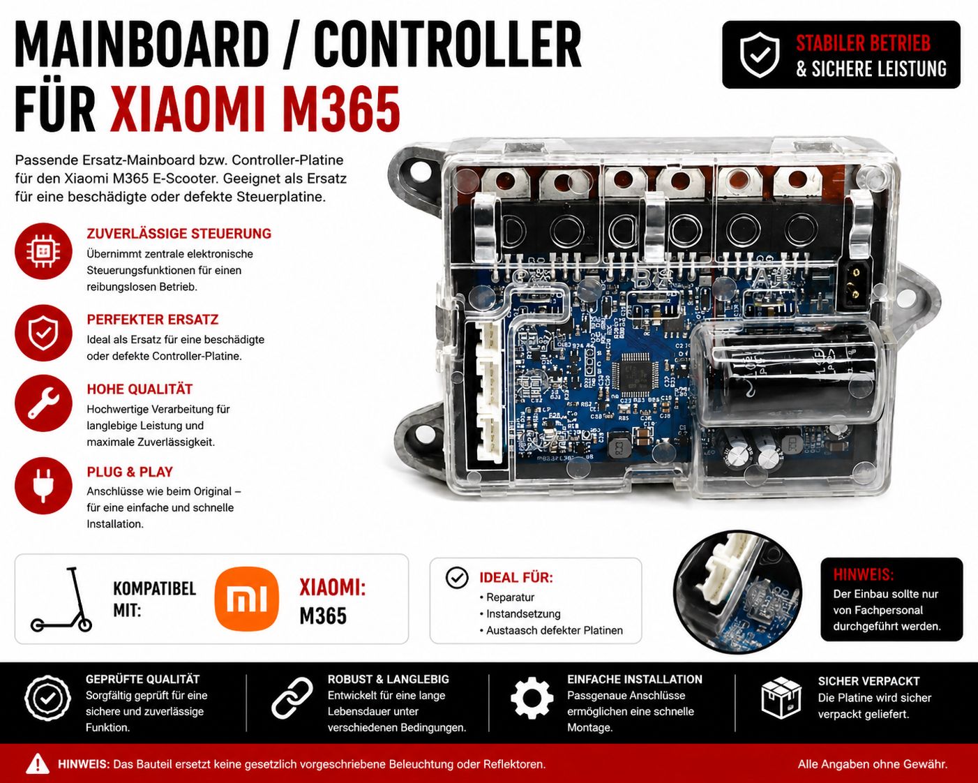 Ersatz-Mainboard / Controller-Platine für Xiaomi M365