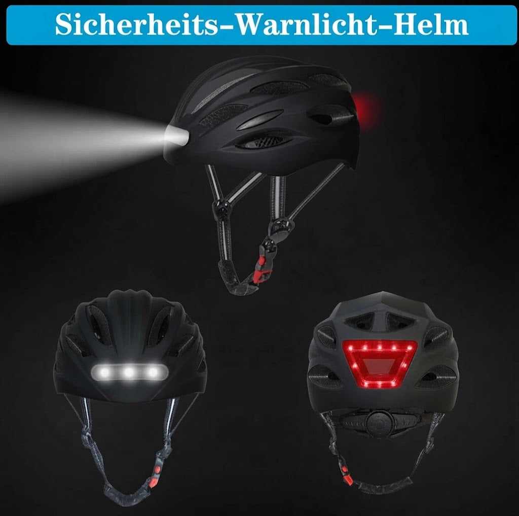 Fahrradhelm mit integrierter LED-Beleuchtung & Rücklicht – Sicherheit für City, E-Scooter & Bike