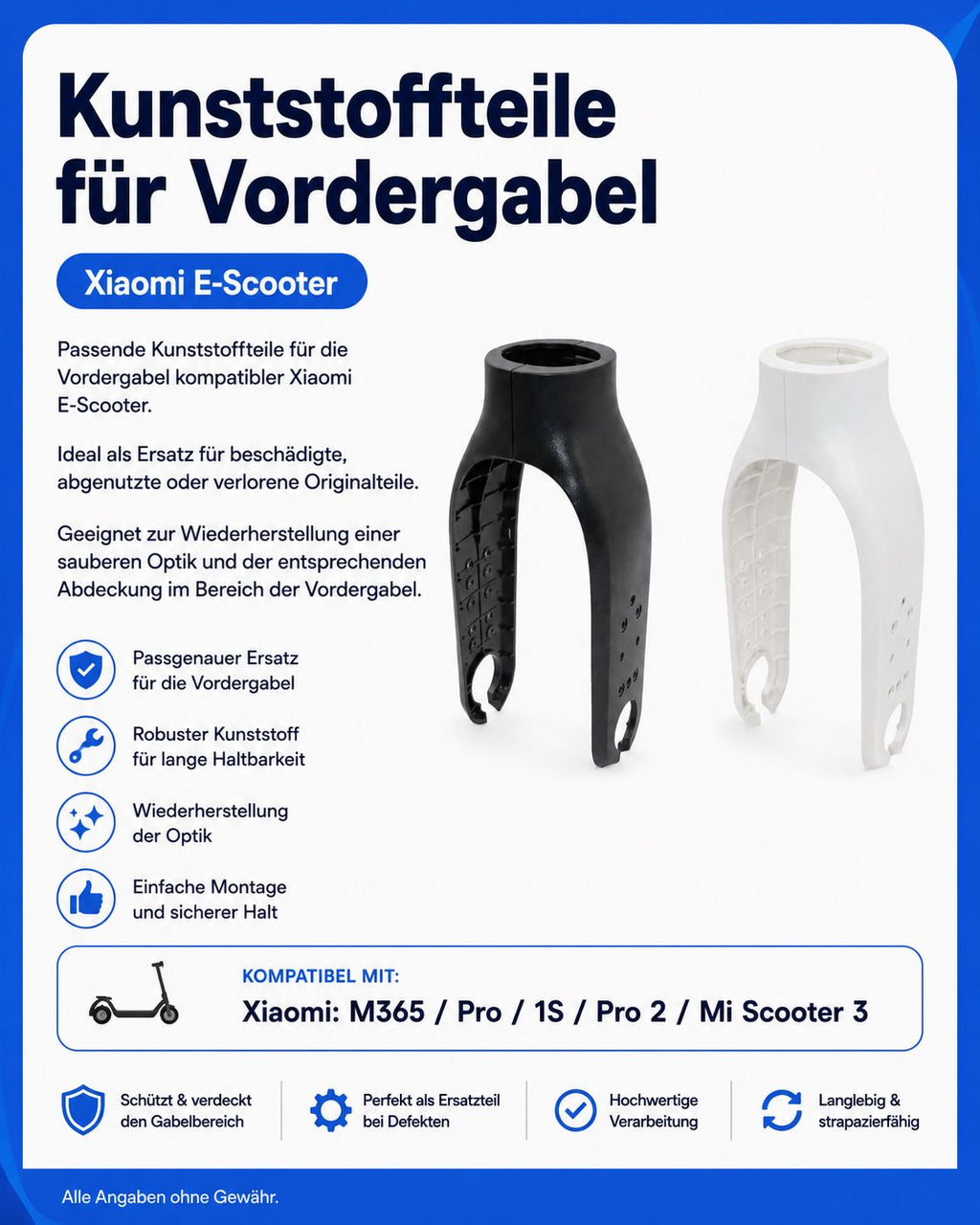 Kunststoffteile für Vordergabel für Xiaomi M365 / Pro / 1S / Pro 2 / Mi 3