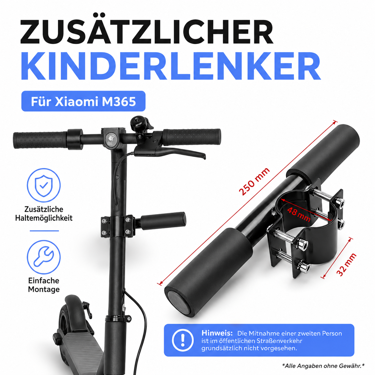 Kinderlenker für Xiaomi M365, M365 Pro, Pro2, 1S