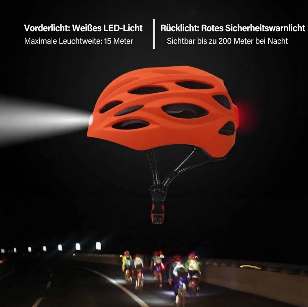 Fahrradhelm mit integrierter LED-Beleuchtung & Rücklicht – Sicherheit für City, E-Scooter & Bike