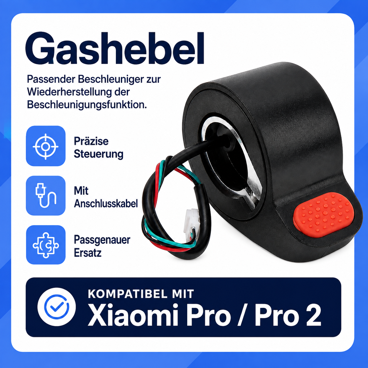 Gashebel Xiaomi Pro Pro 2 – Infografik mit Kompatibilität