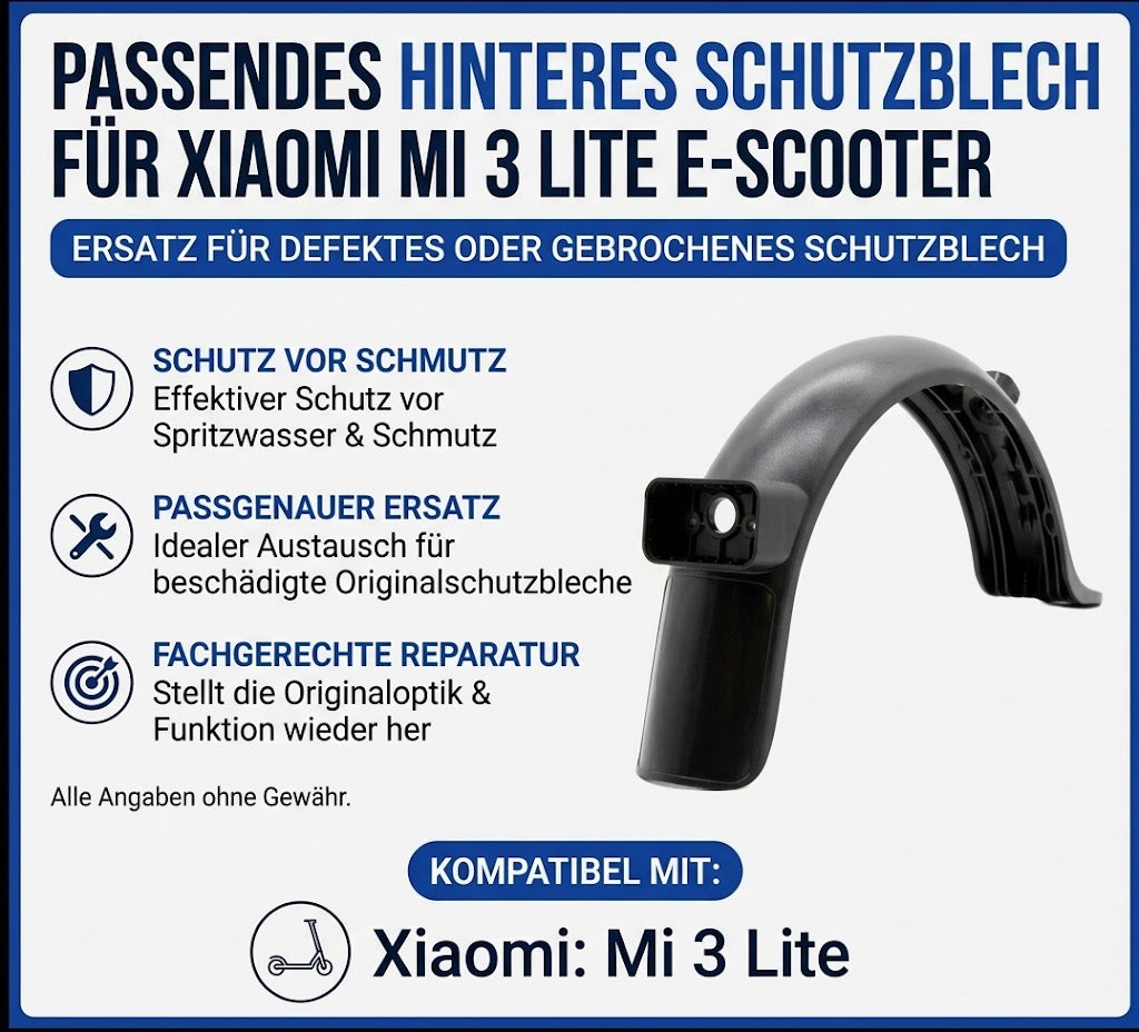 Hinteres Schutzblech für Xiaomi Mi 3 Lite