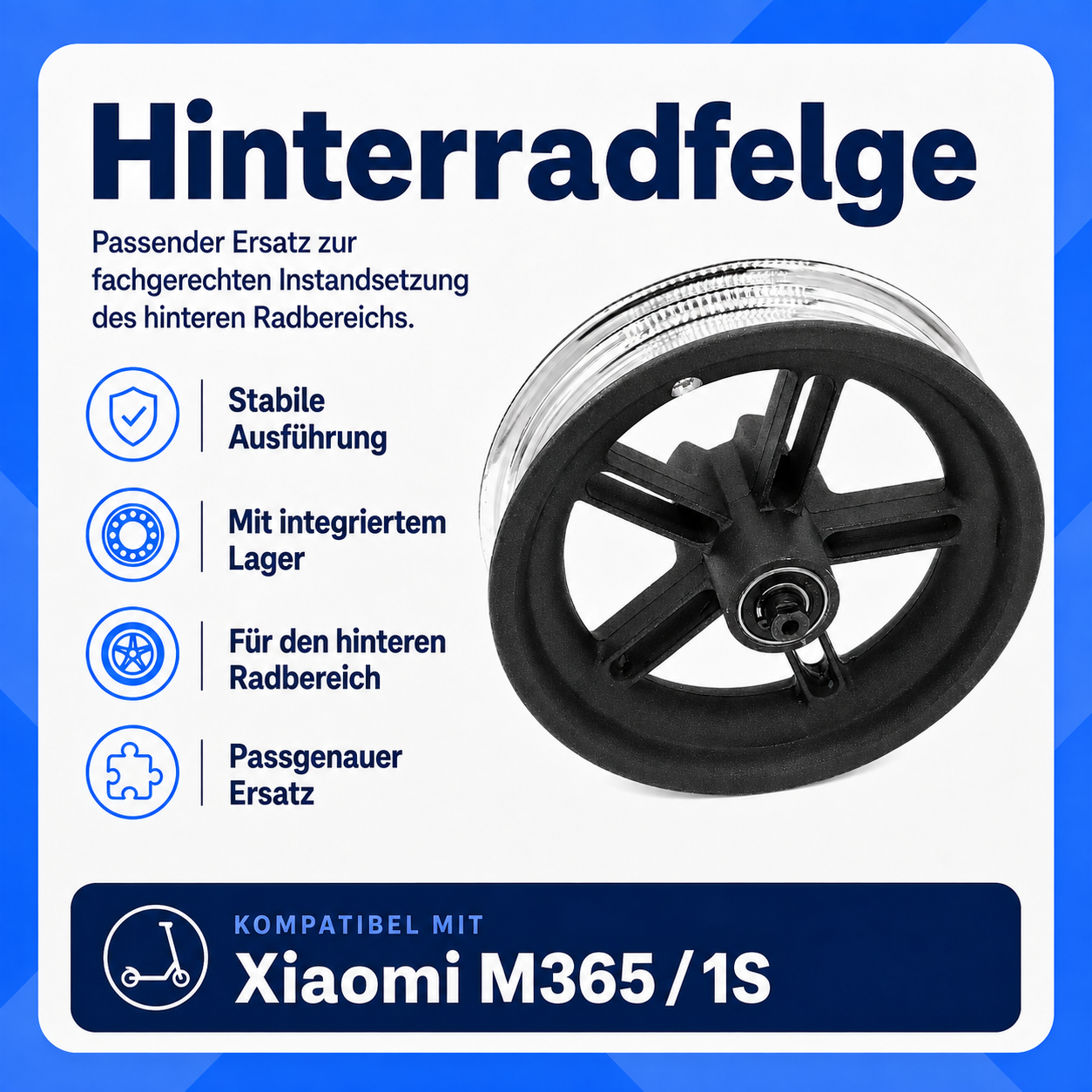 Felge / Hinterrad Xiaomi M365 / 1S