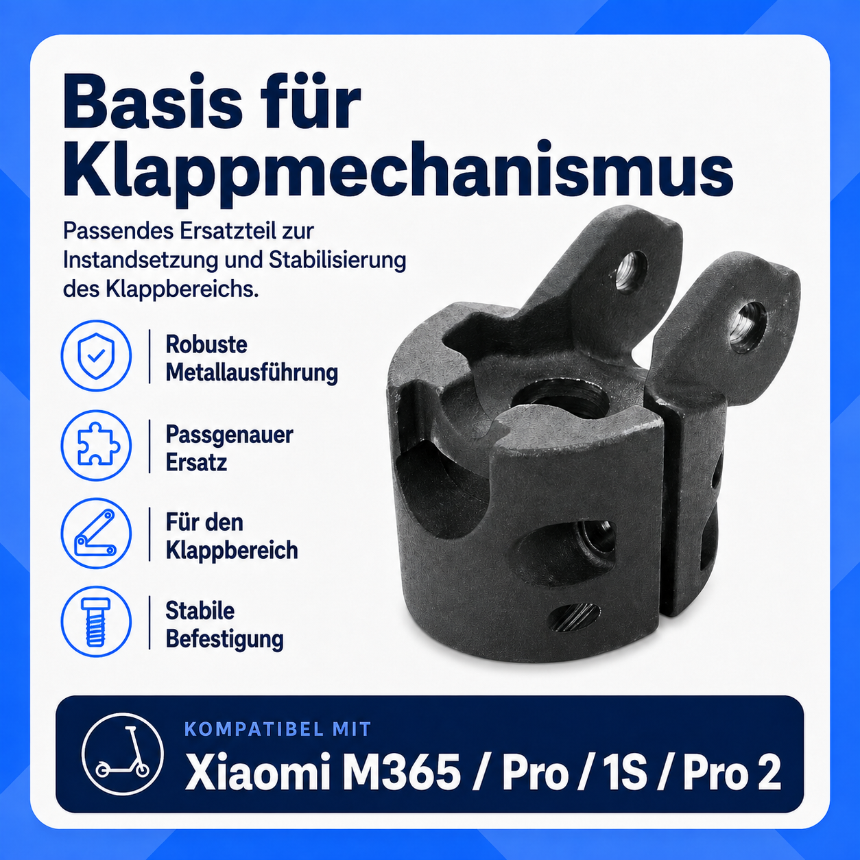 Basis für Klappmechanismus – Xiaomi M365 / Pro / 1S / Pro 2