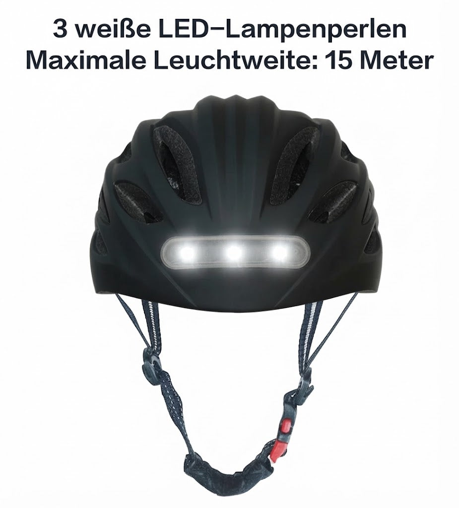 Fahrradhelm mit integrierter LED-Beleuchtung & Rücklicht – Sicherheit für City, E-Scooter & Bike
