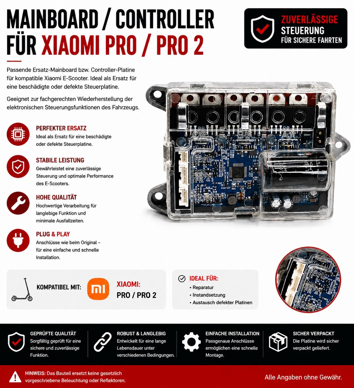 Ersatz-Mainboard / Controller-Platine für Xiaomi M365 Pro / Pro 2