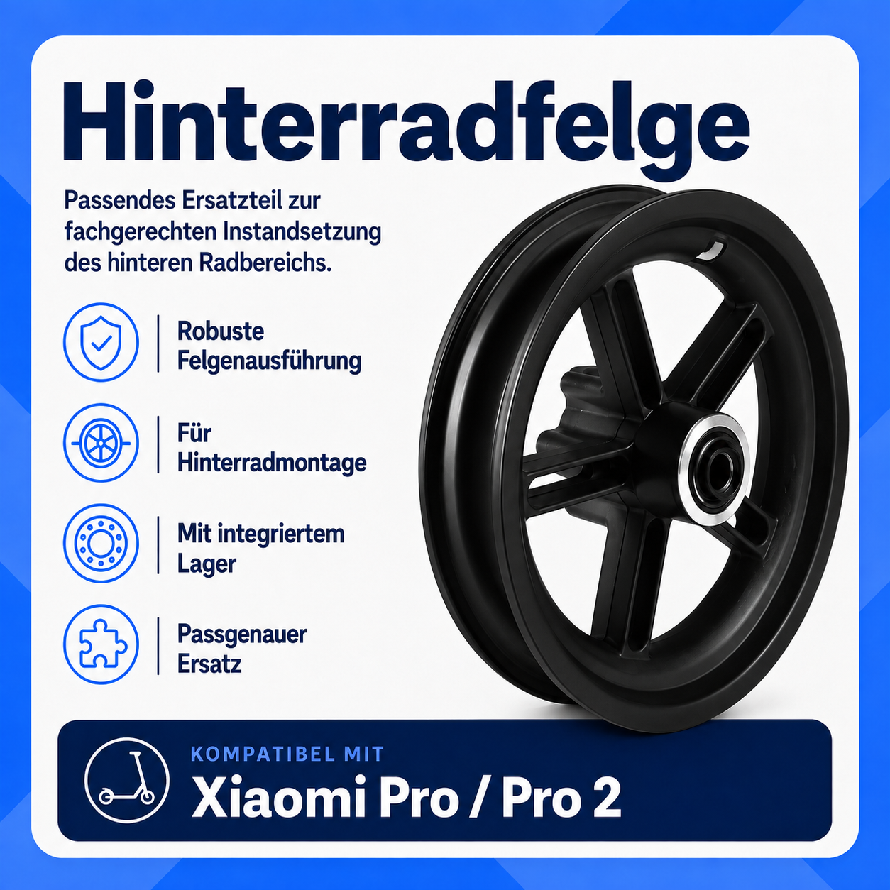 Hinterradfelge – Xiaomi Pro / Pro 2