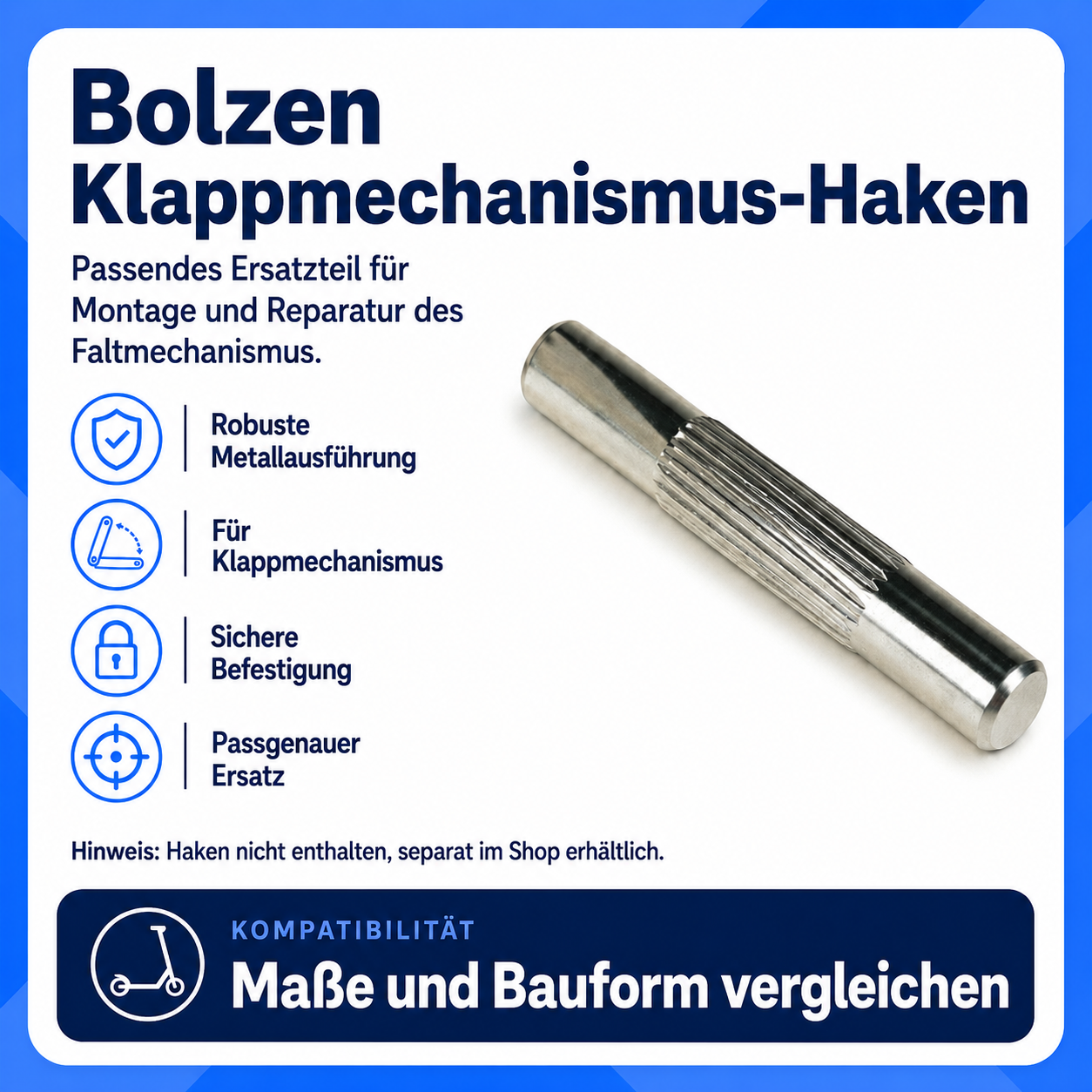 Bolzen für Klappmechanismus-Haken Xiaomi M365 / Pro / Pro 2