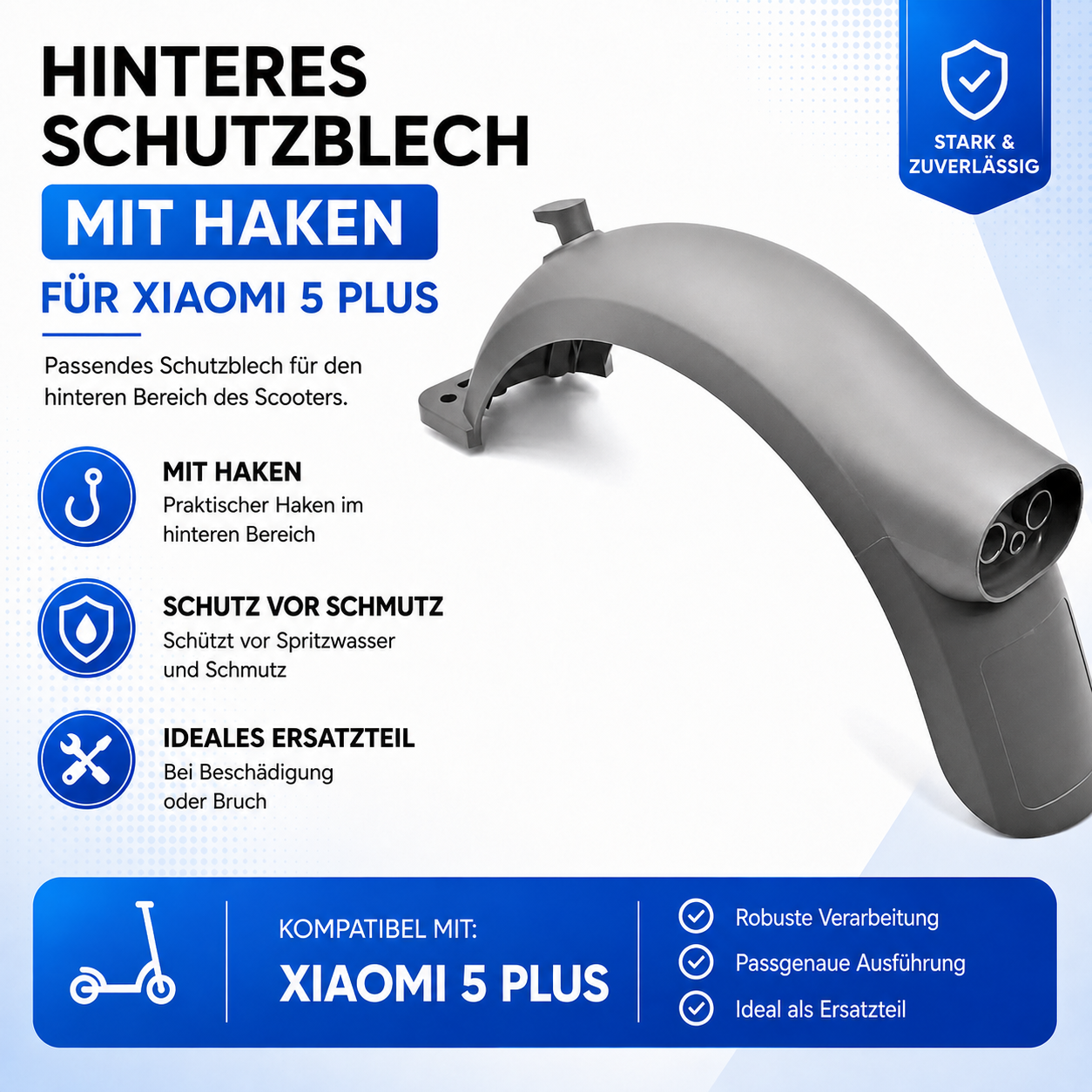 Hinteres Schutzblech mit Haken Xiaomi 5 Plus – Infografik