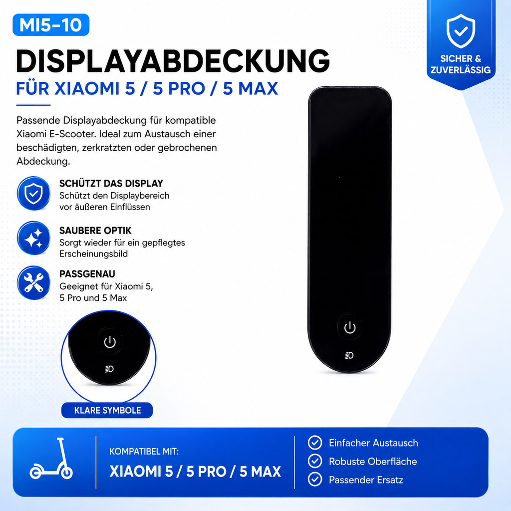 Displayabdeckung Xiaomi 5 5 Pro 5 Max Infobild