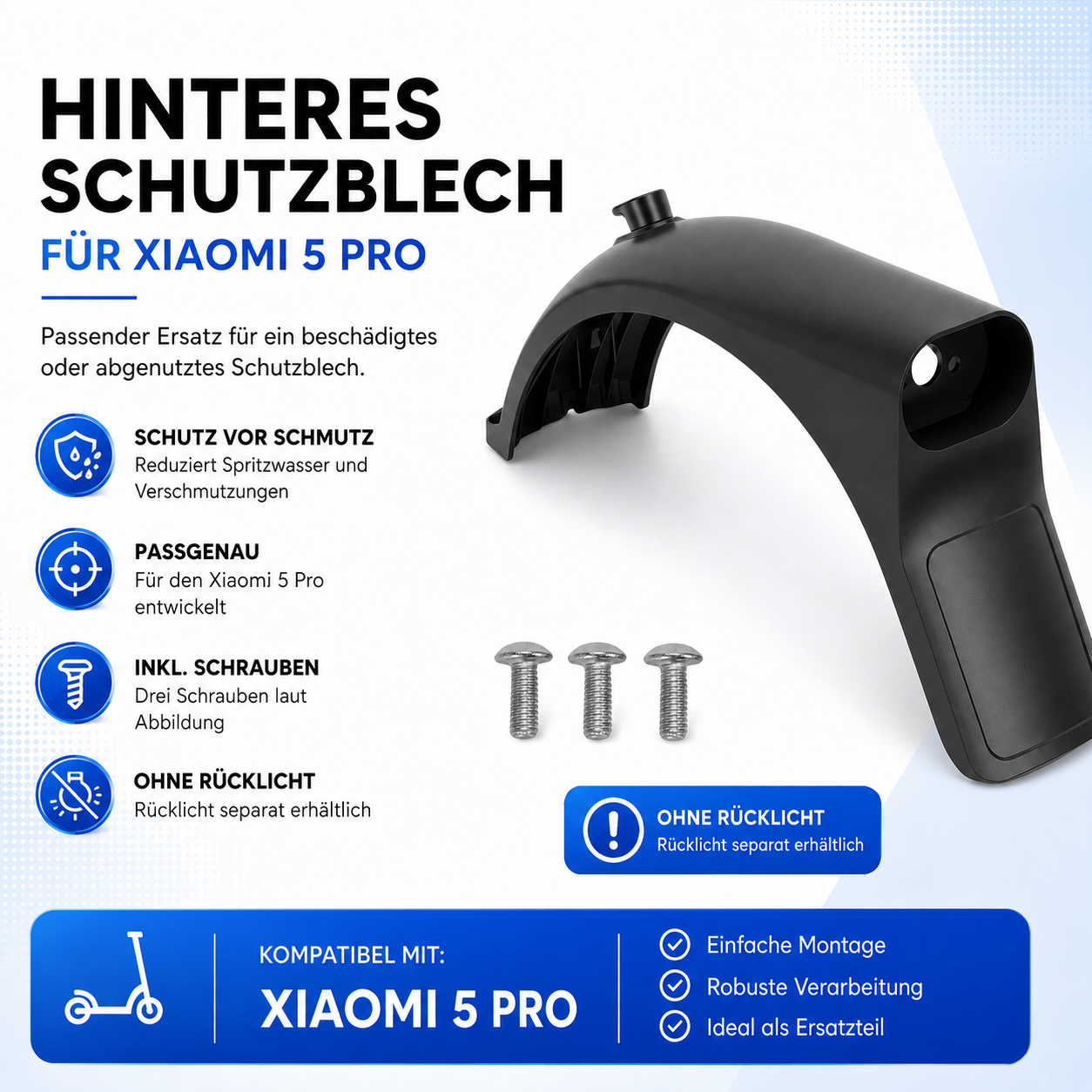 Hinteres Schutzblech für Xiaomi 5 Pro – Infografik